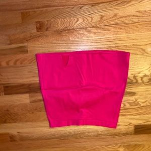 Bright pink mini skirt